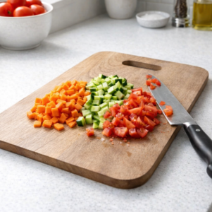 Zs Collection Wooden Chopping Board for Kitchen | Multipurpose Cutting Board for Vegetables, Fruits & Cheese