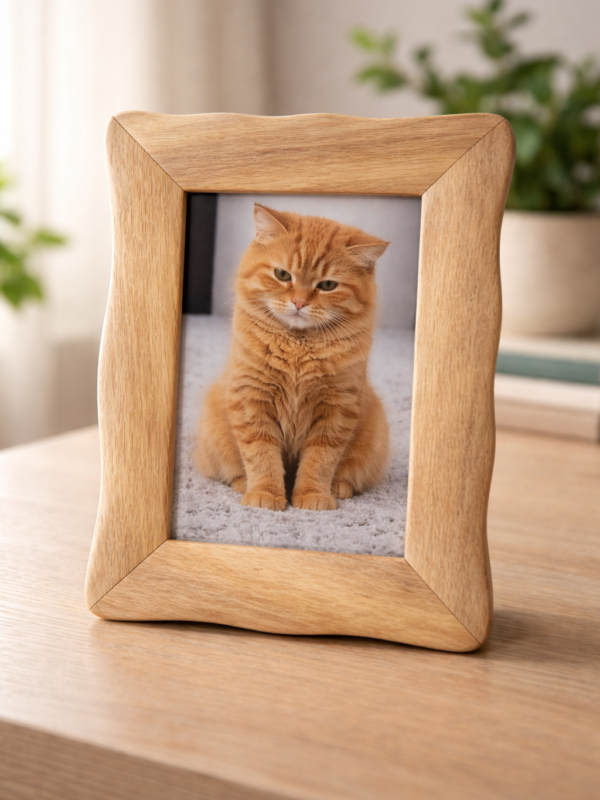 Handcrafted Wooden Photo Frame | Natural Solid Wood Picture Frame for Table | Rustic Home Décor Photo Frame (Natural Finish)