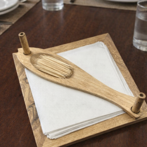 Handcrafted Wooden Tissue Holder | Solid Wood Napkin Holder for Dining Table, Kitchen & Office | Natural Finish