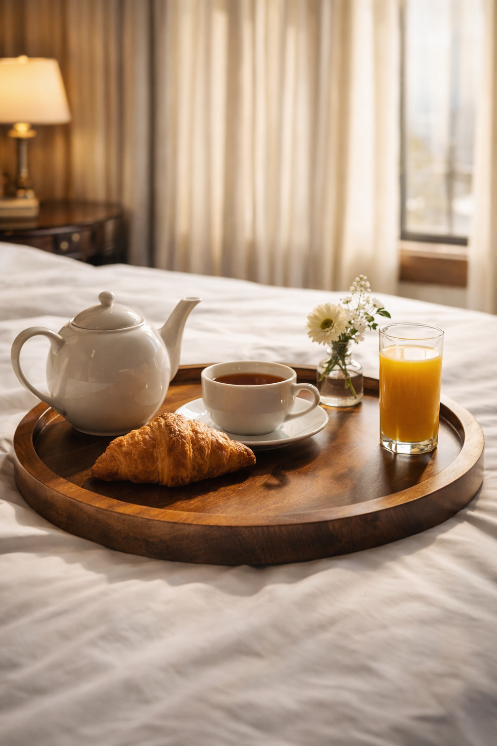 ZS Collection Premium Mango Wood Round Serving Tray – Natural Wooden Platter for Snacks, Coffee, Breakfast & Kitchen Décor | Handmade Rustic Tray for Home & Cafe (Medium) - Image 3